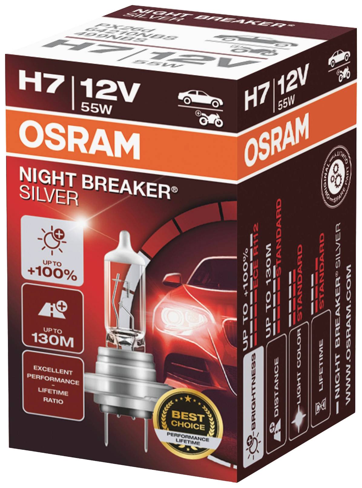 Osram Automotive 64210NBS Halogen Leuchtmittel Night Breaker® Silver H7 55W 12V