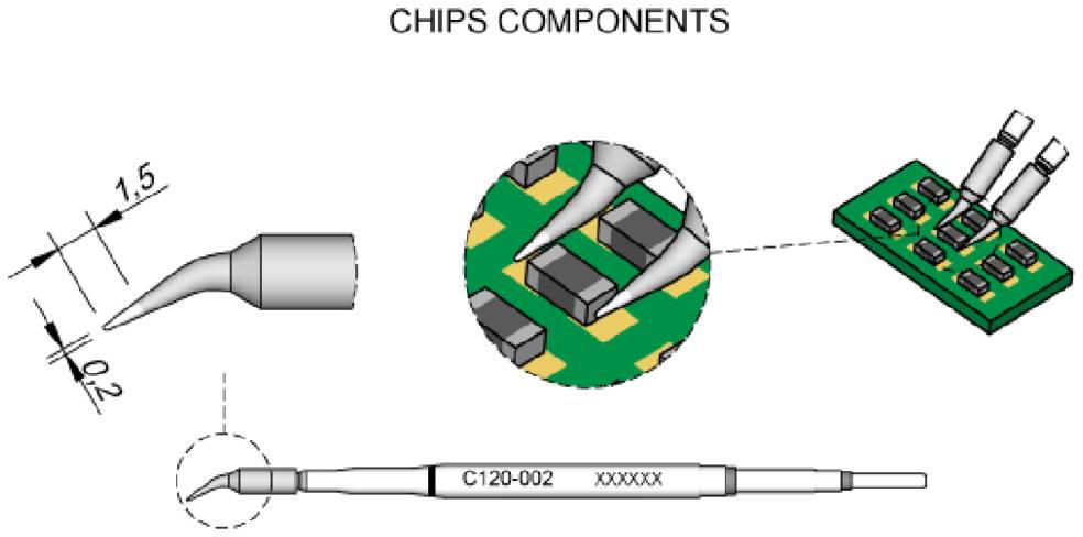 JBC Tools C120002 Entlötspitze gebogen Spitzen-Größe 0.2 mm Inhalt 1 St.