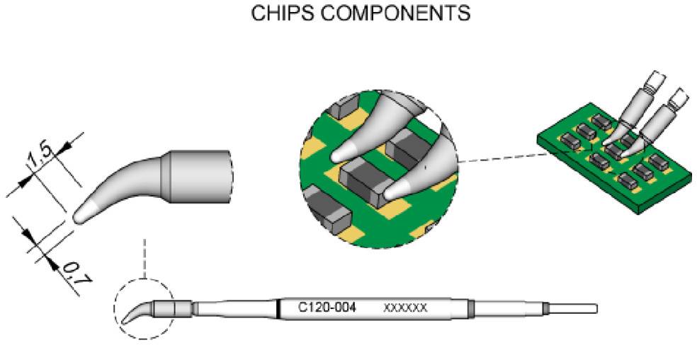 JBC Tools C120004 Entlötspitze gebogen Spitzen-Größe 0.7mm Inhalt 1St.