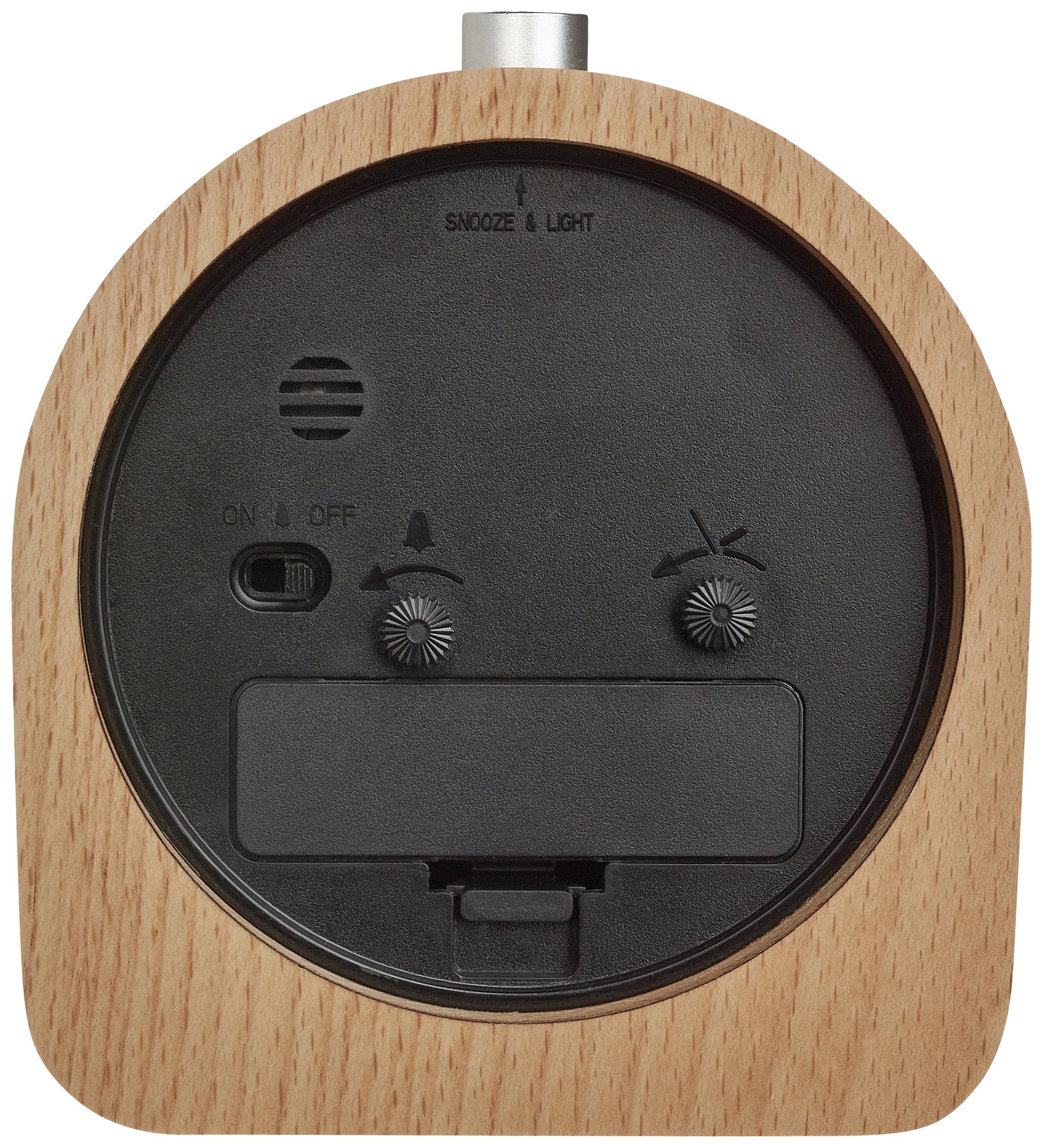 TFA Dostmann 60.1038.05 Quarz Wecker Buche Alarmzeiten 1