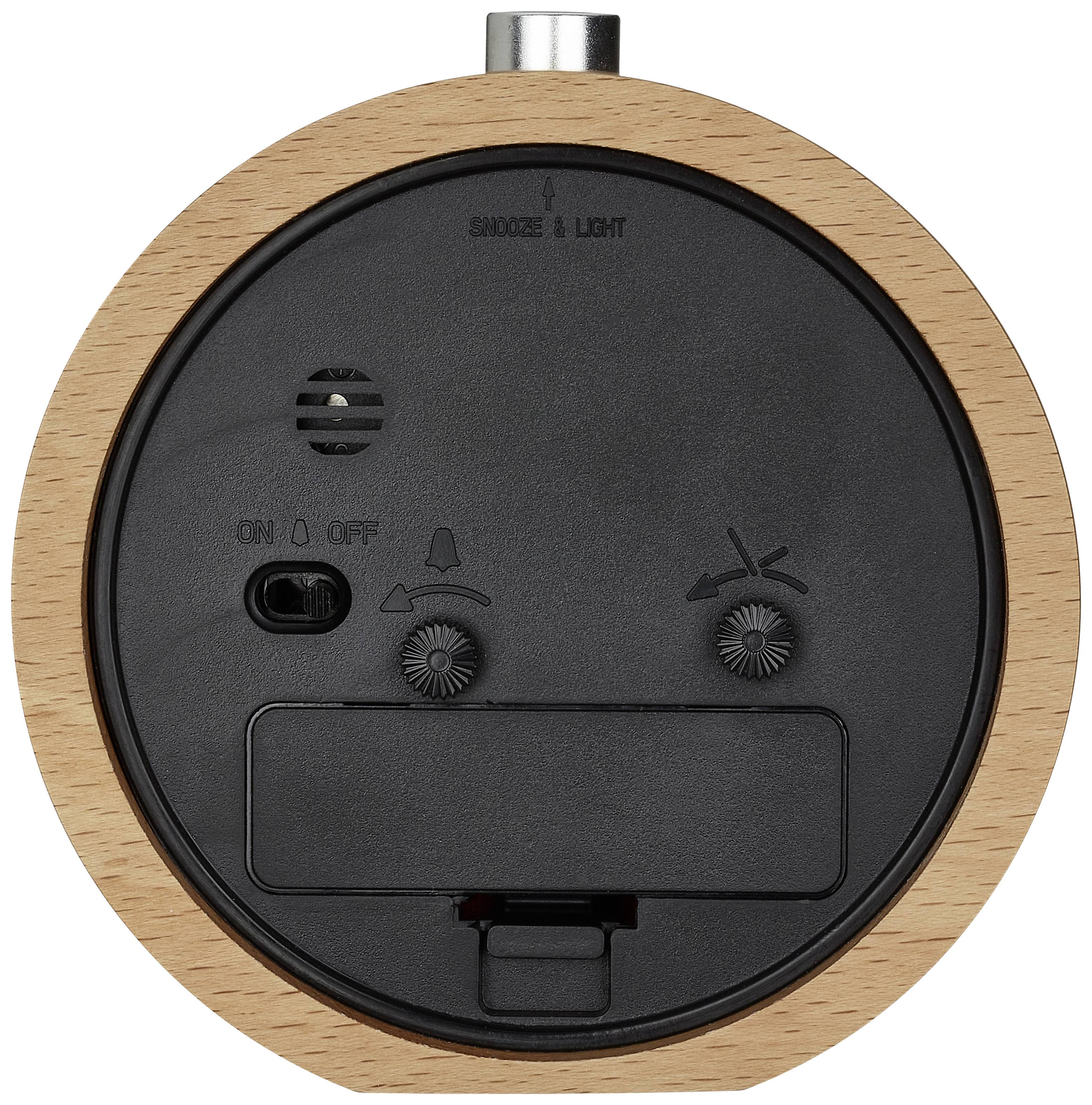 TFA Dostmann 60.1039.05 Quarz Wecker Buche Alarmzeiten 1