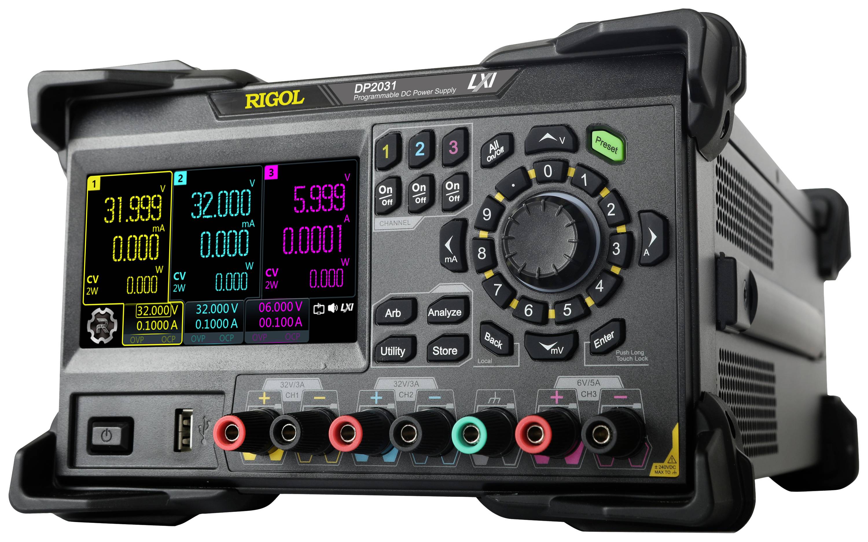 Rigol DP2031 Labornetzgerät, einstellbar 0 - 32 V/DC 0 - 3A 222W USB, LAN, RS-232 Anzahl Ausgänge 3 x