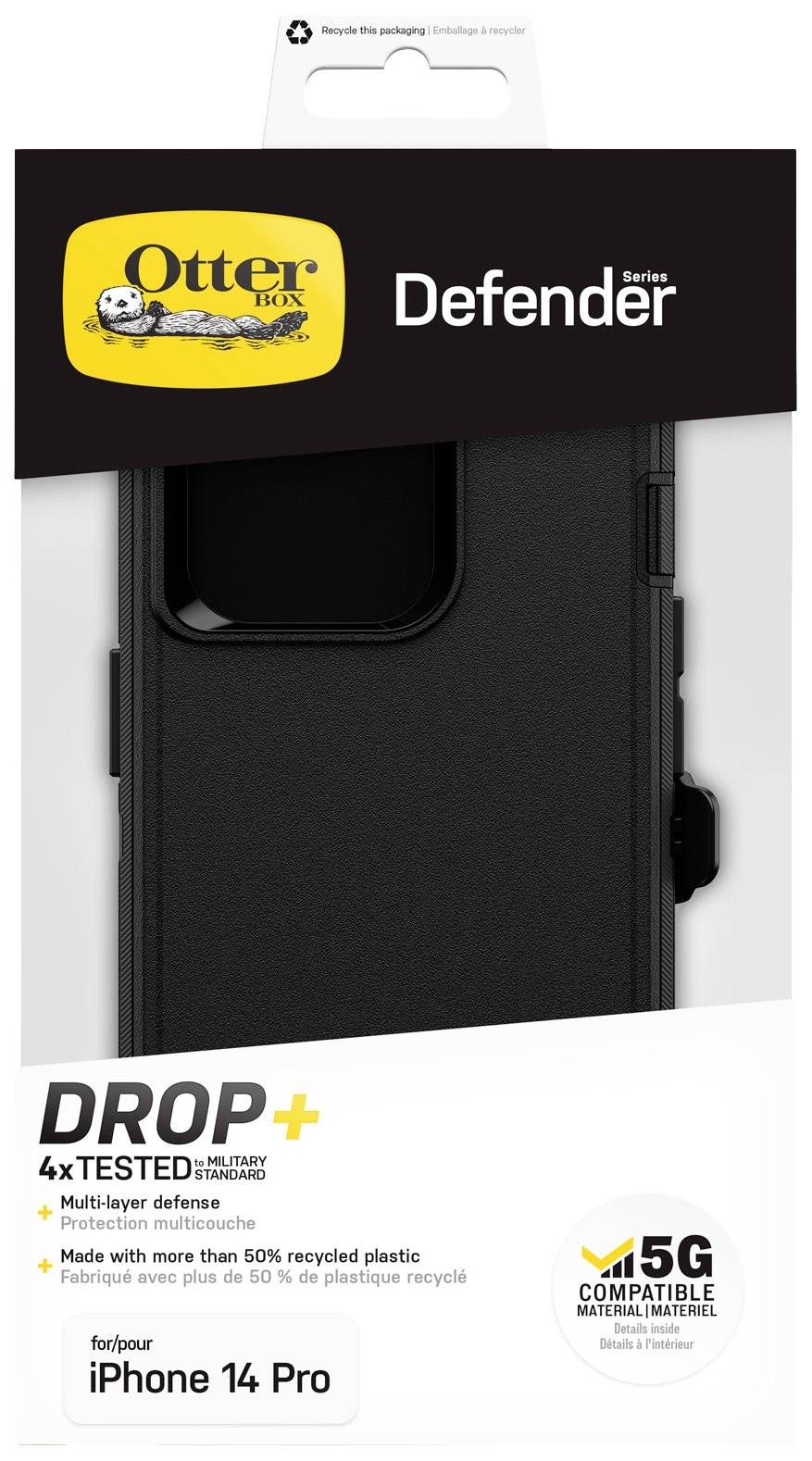 Otterbox Defender Backcover Apple iPhone 14 Pro Schwarz MagSafe kompatibel, Stoßfest 77-88381