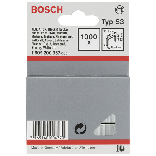 Bosch Accessories Tackerklammern 1000 St. 1609200367 Abmessungen (L x B) 12 mm x 6 mm