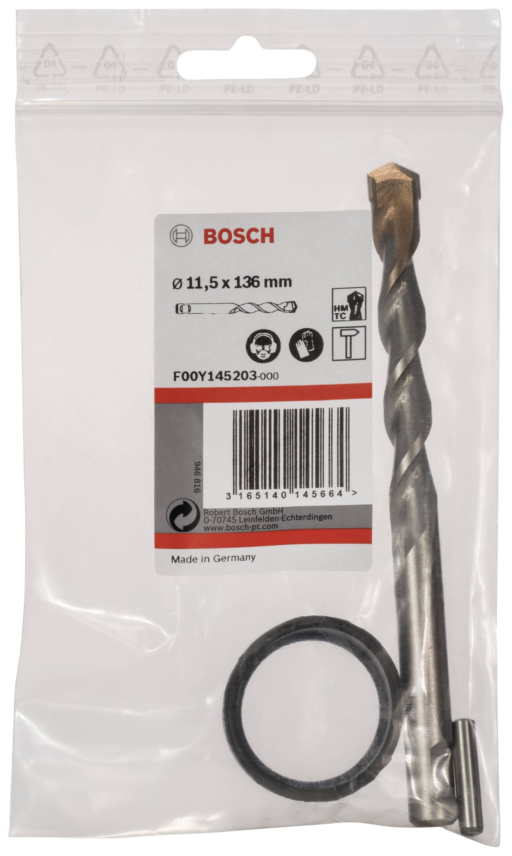 Bohrer in Verpackung von Bosch, Ø 11,5 x 136 mm.