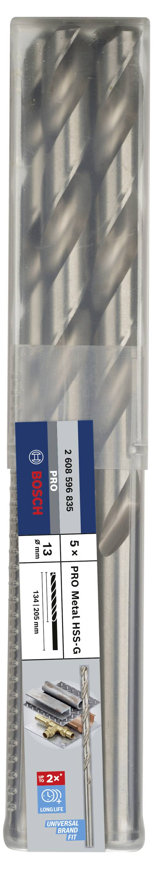 Bosch Accessories 2608596835 HSS Spiralbohrer 5teilig Gesamtlänge 205mm 5St.