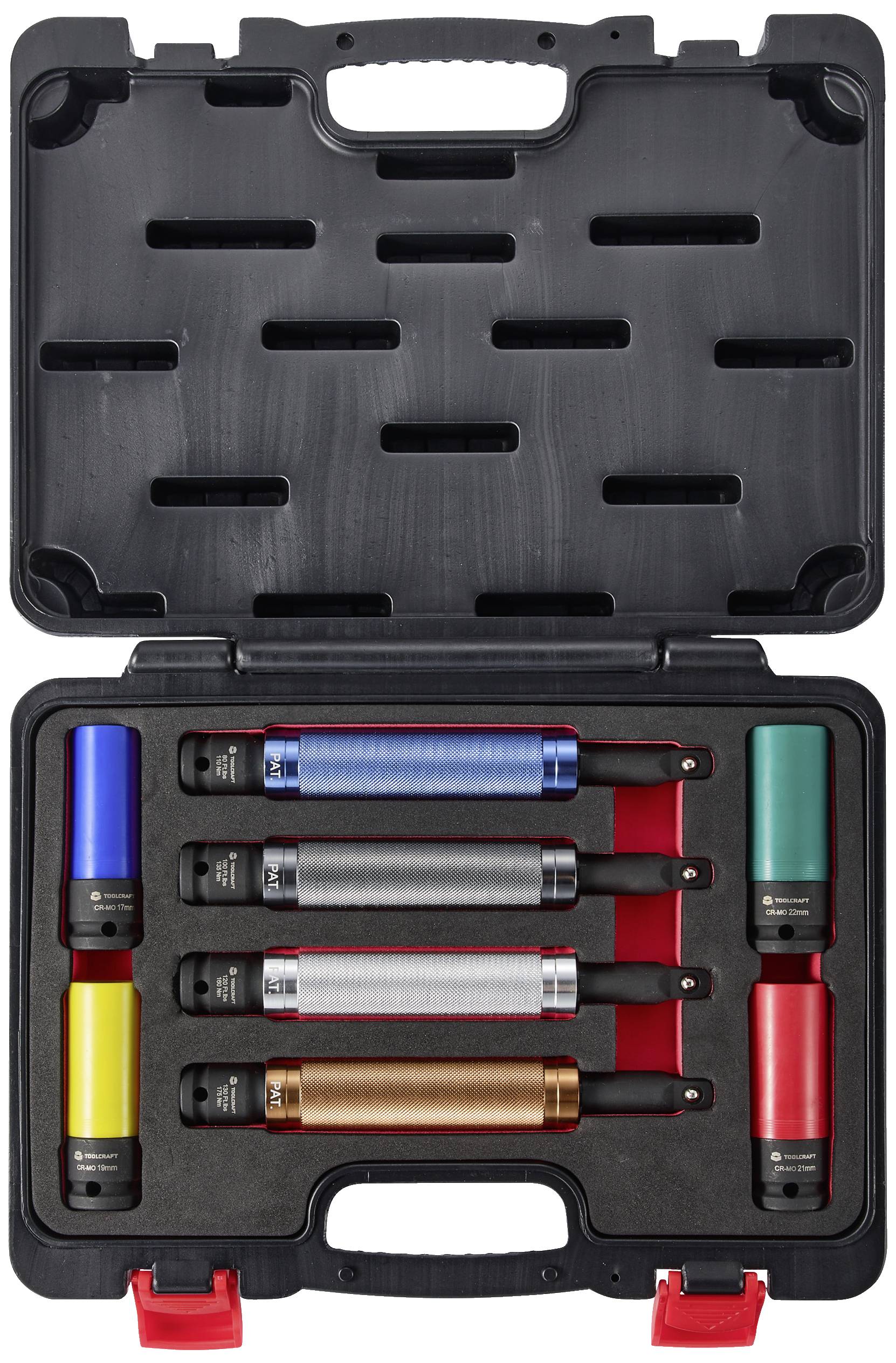 TOOLCRAFT TO-7873779 Drehmomentverlängerungs-Set für Aufsteckwerkzeuge 1/2" (12.5 mm) 110 - 175 Nm