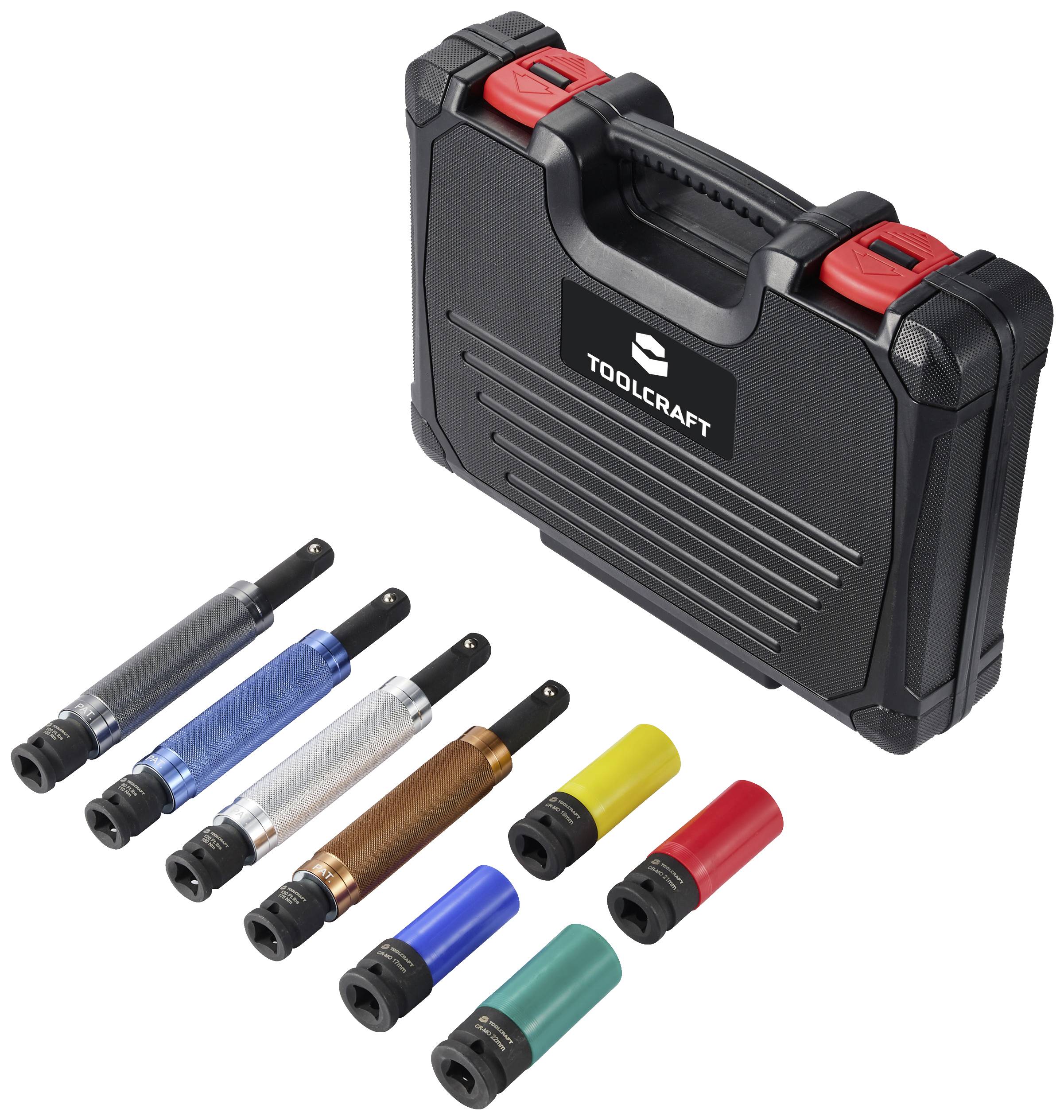 TOOLCRAFT TO-7873779 Drehmomentverlängerungs-Set für Aufsteckwerkzeuge 1/2" (12.5 mm) 110 - 175 Nm