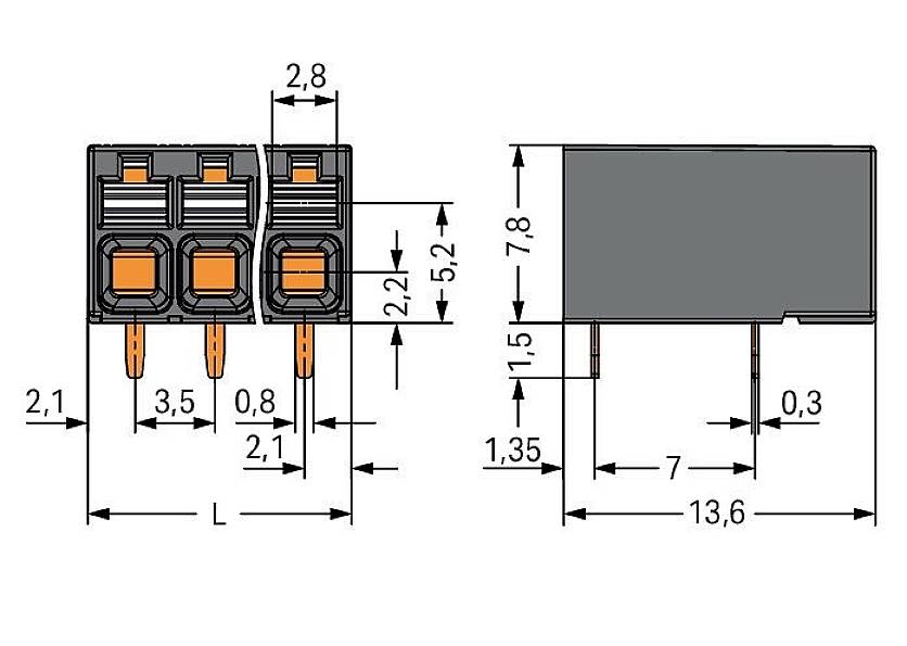 WAGO 2086-1209/300-000 Printklemme 1.50mm² Polzahl 9 Schwarz 96St.