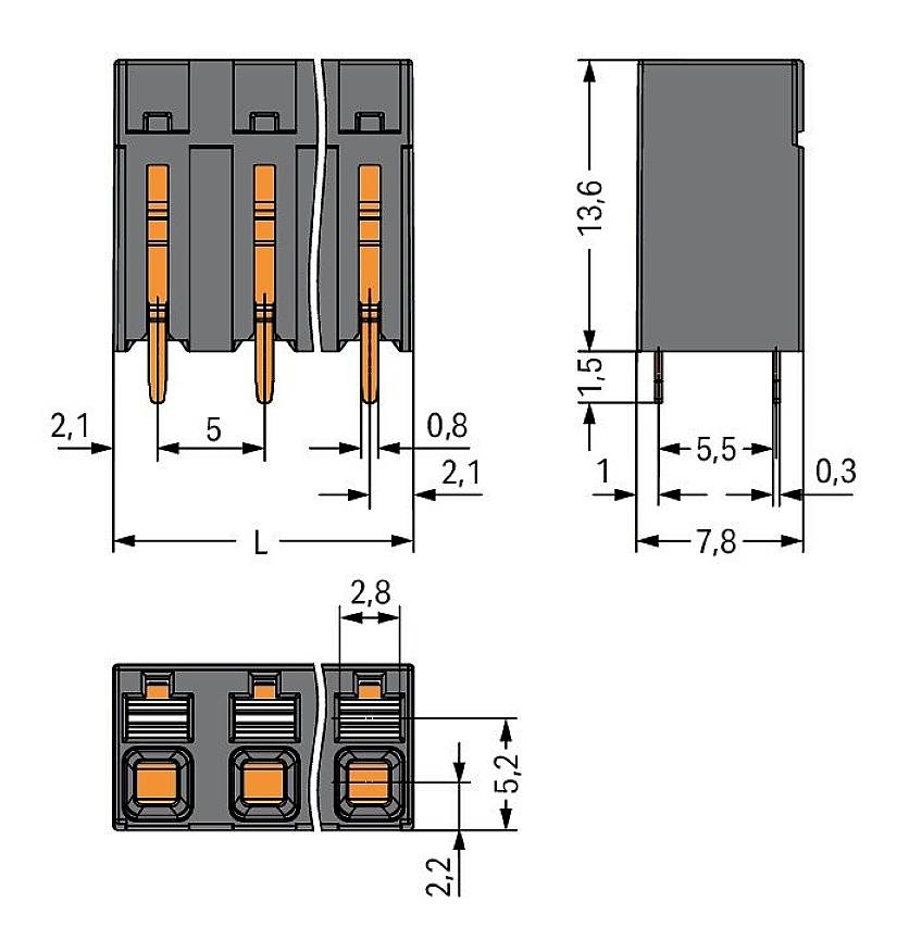 WAGO 2086-3107/300-000 Printklemme 1.50mm² Polzahl 7 Schwarz 96St.