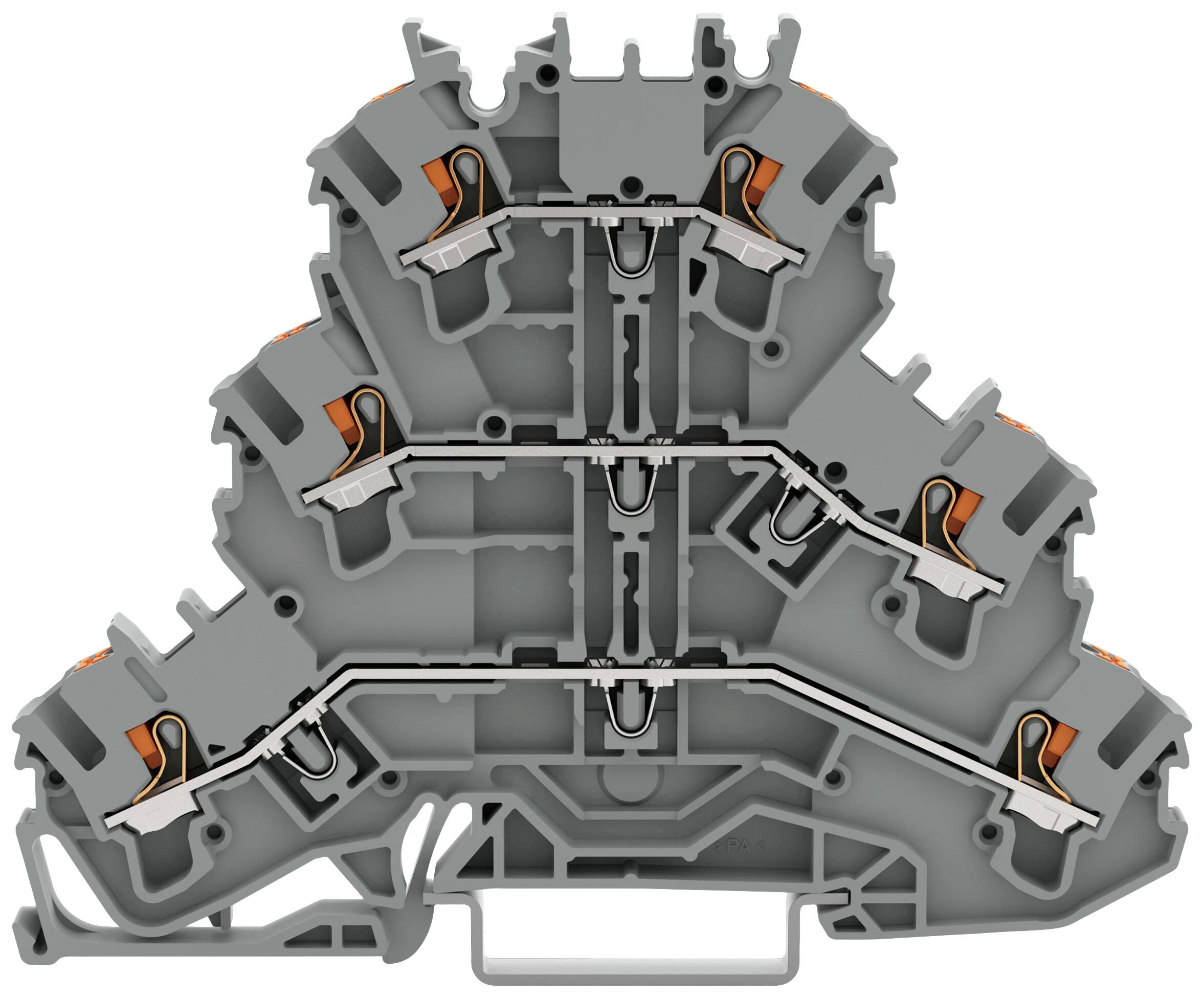 WAGO 2202-3209 Dreistock-Durchgangsklemme Käfigzugfederanschluss Blau 50St.