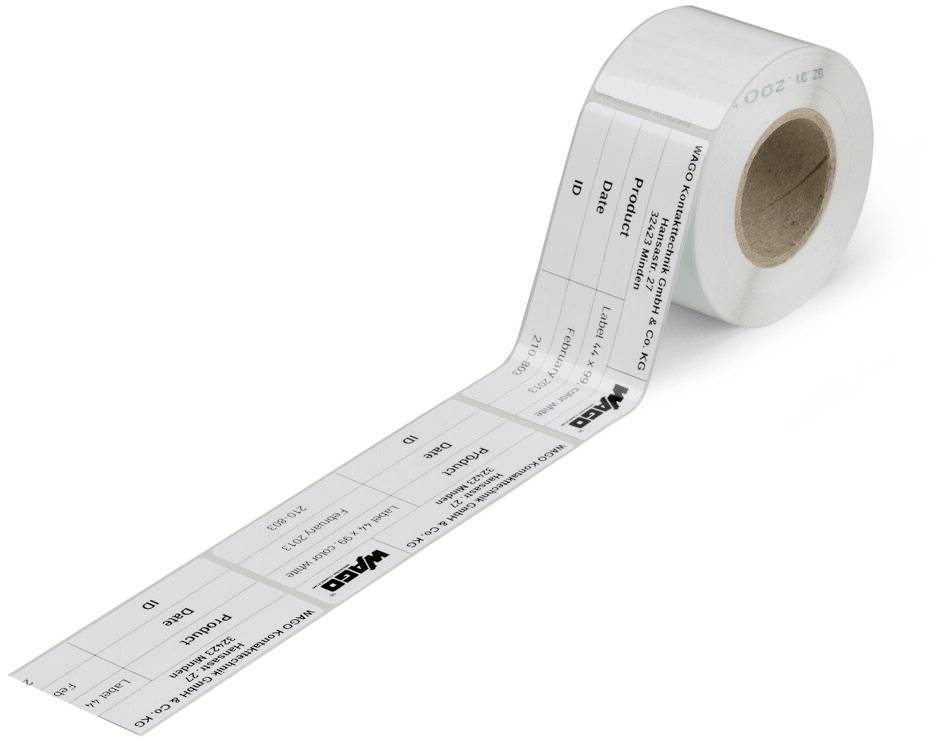 WAGO 210-803 210-803 Etiketten für Thermotransferdrucker Beschriftungsfläche: 99 x 44mm Weiß Anzahl Markierer: 500 500St.