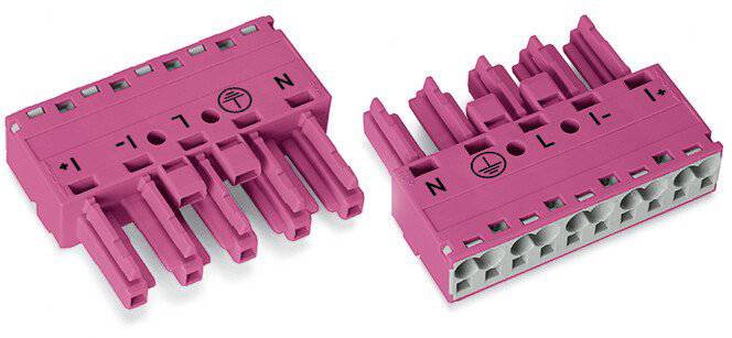 WAGO 770-285/080-000 Steckverbinder WINSTA MIDI Buchse, gerade Gesamtpolzahl: 5 25A Pink 50St.