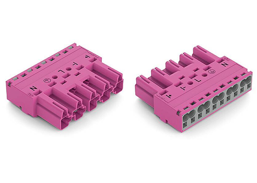 WAGO 770-295/080-000 Steckverbinder WINSTA MIDI Stecker, gerade Gesamtpolzahl: 5 25A Pink 50St.