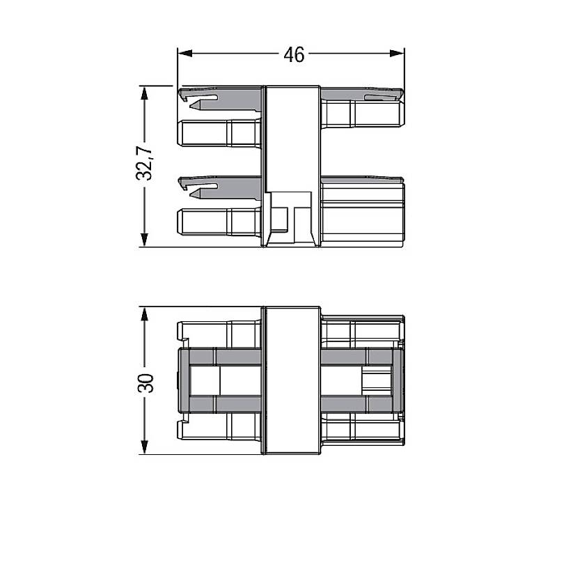 WAGO 770-607 Steckverbinder WINSTA MIDI Stecker, gerade Gesamtpolzahl: 3 25 A Schwarz 50 St.