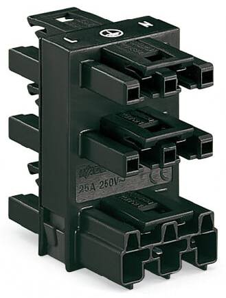 WAGO 770-608 Steckverbinder WINSTA MIDI Stecker, gerade Gesamtpolzahl: 3 25A Schwarz 25St.