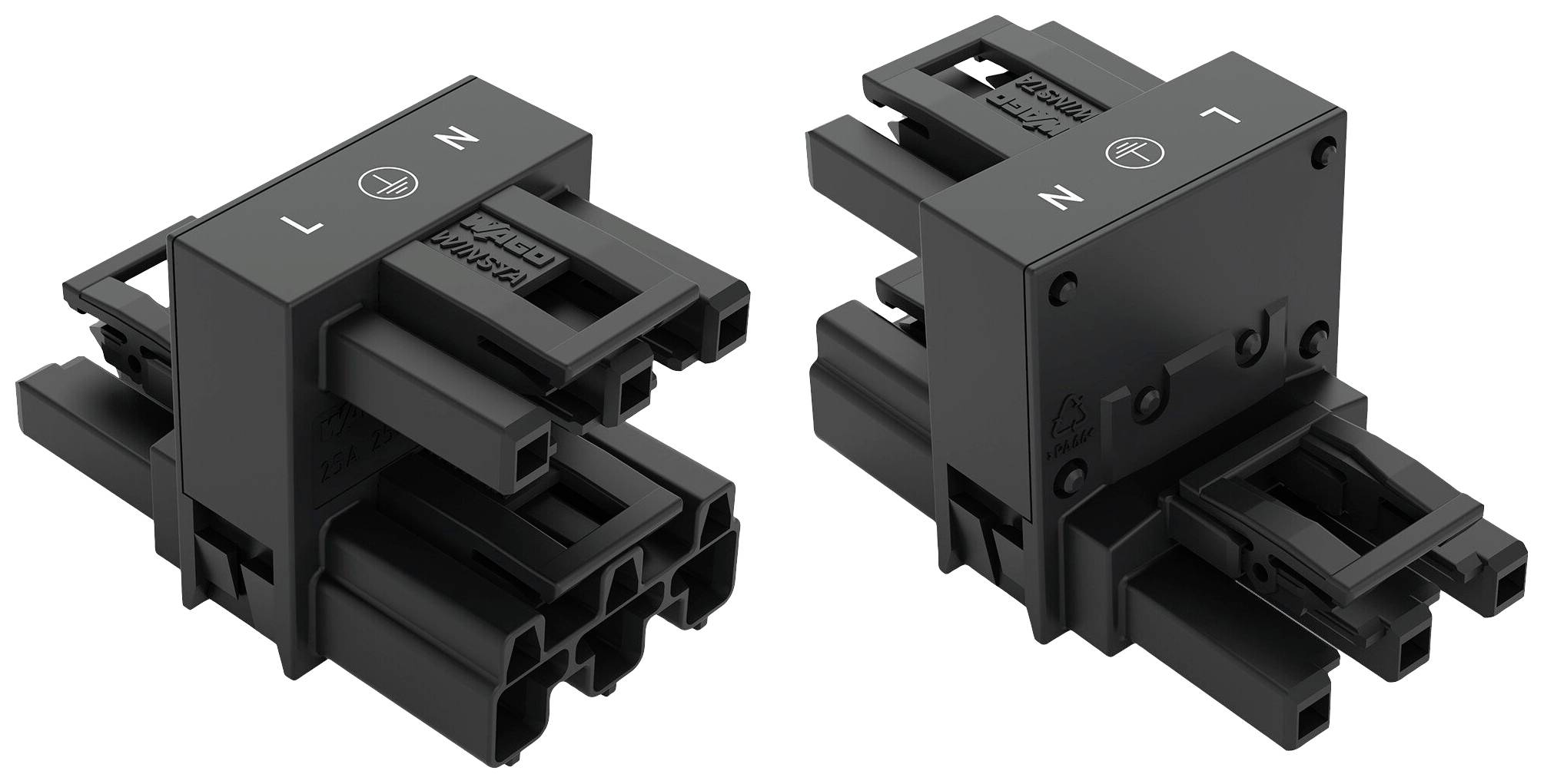 WAGO 770-635 Steckverbinder WINSTA MIDI H-Verteiler Gesamtpolzahl: 3 25A Schwarz 50St.