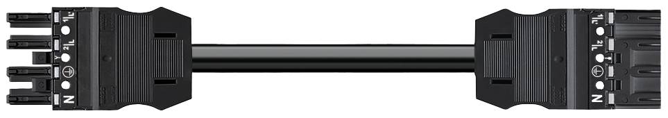 Schwarzes Solarkabel mit MC4-Steckern an beiden Enden, geeignet für die Verbindung von Solarmodulen in Photovoltaikanlagen.