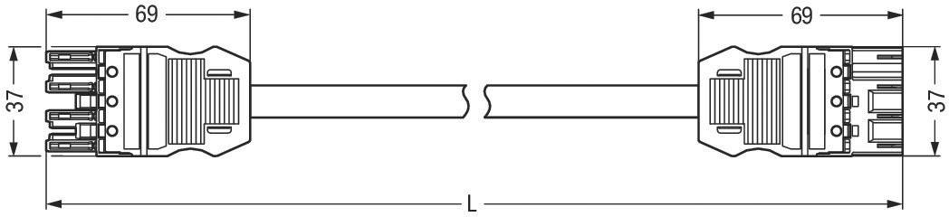 WAGO 771-9994/006-401 Netz-Anschlusskabel Netz-Buchse - Netz-Stecker Gesamtpolzahl: 4 Schwarz 4m 1St.