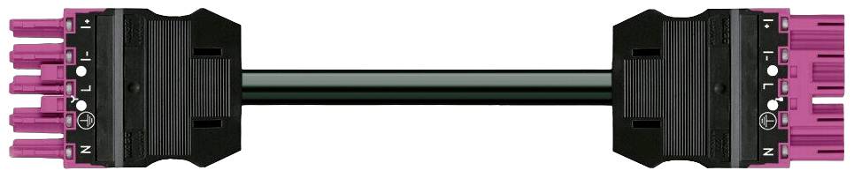 WAGO 771-9935/006-707/080-000 Netz-Anschlusskabel Netz-Buchse - Netz-Stecker Gesamtpolzahl: 5 Schwarz, Pink 7m 1St.