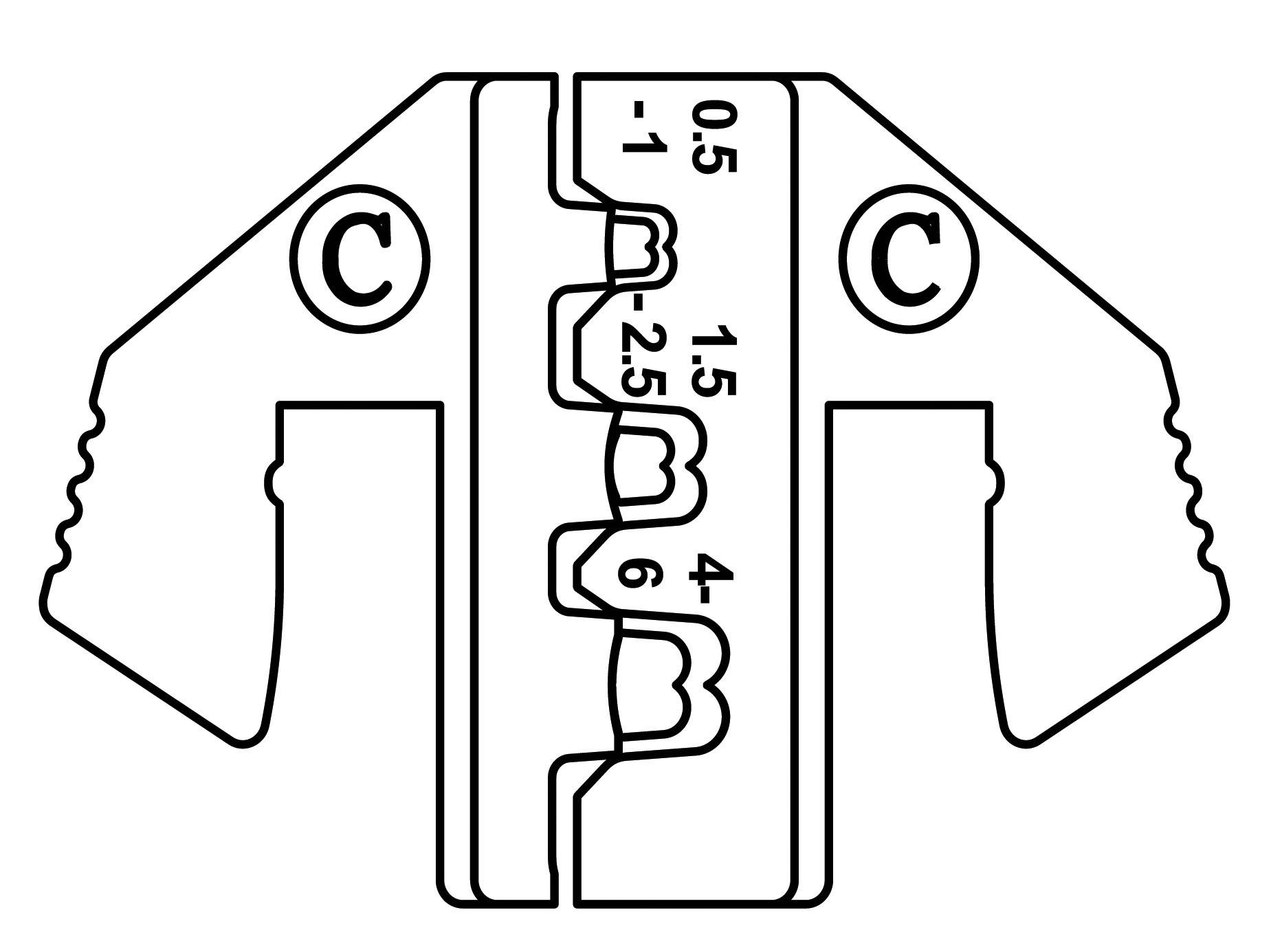 TOOLCRAFT PLE-0C TO-7875681 Crimpstempel Flachstecker 0.5 bis 6mm² Passend für Marke (Zangen) TOOLCRAFT PZ-500