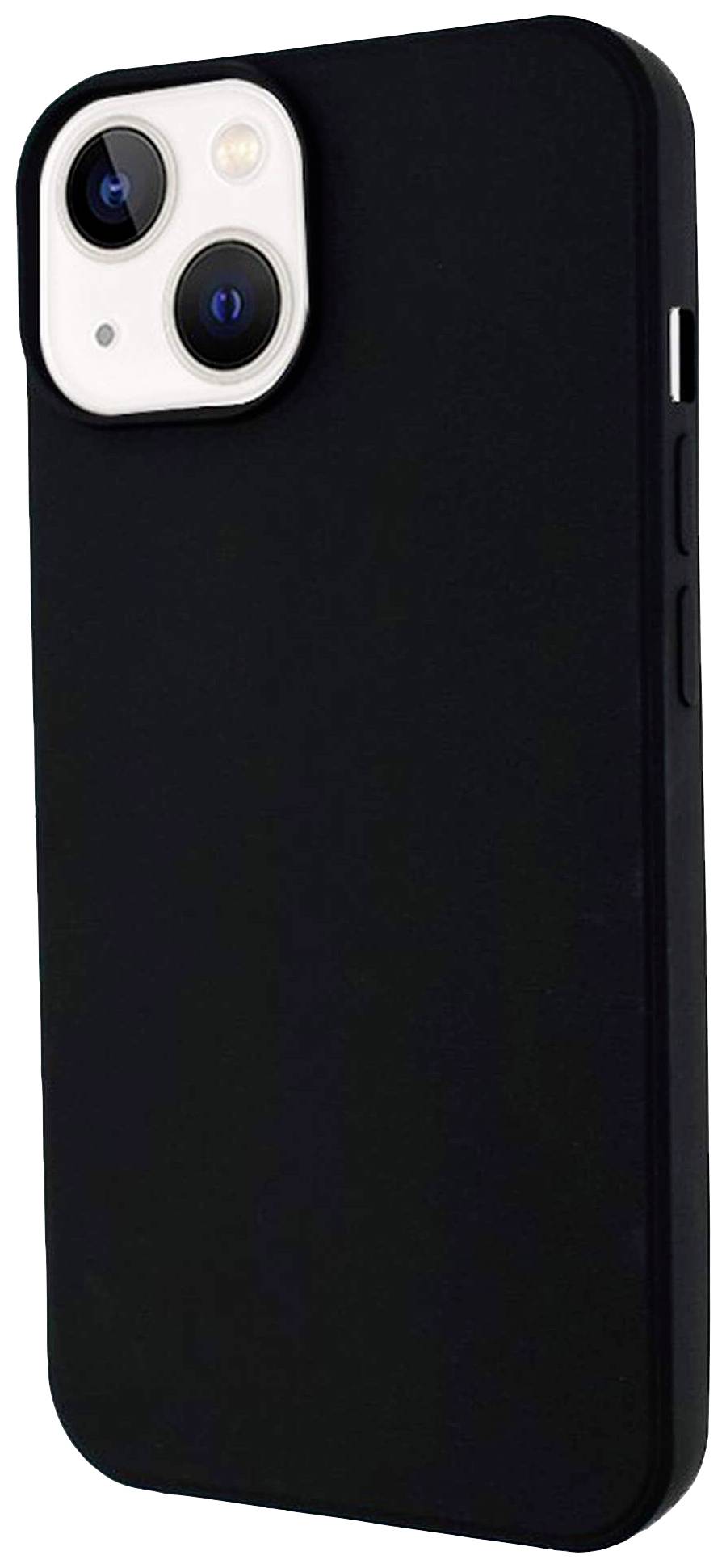 Schwarzes Smartphone mit Dual-Kamera auf der Rückseite. Die Kamera sitzt oben links. Seitenansicht zeigt Lautstärketasten.