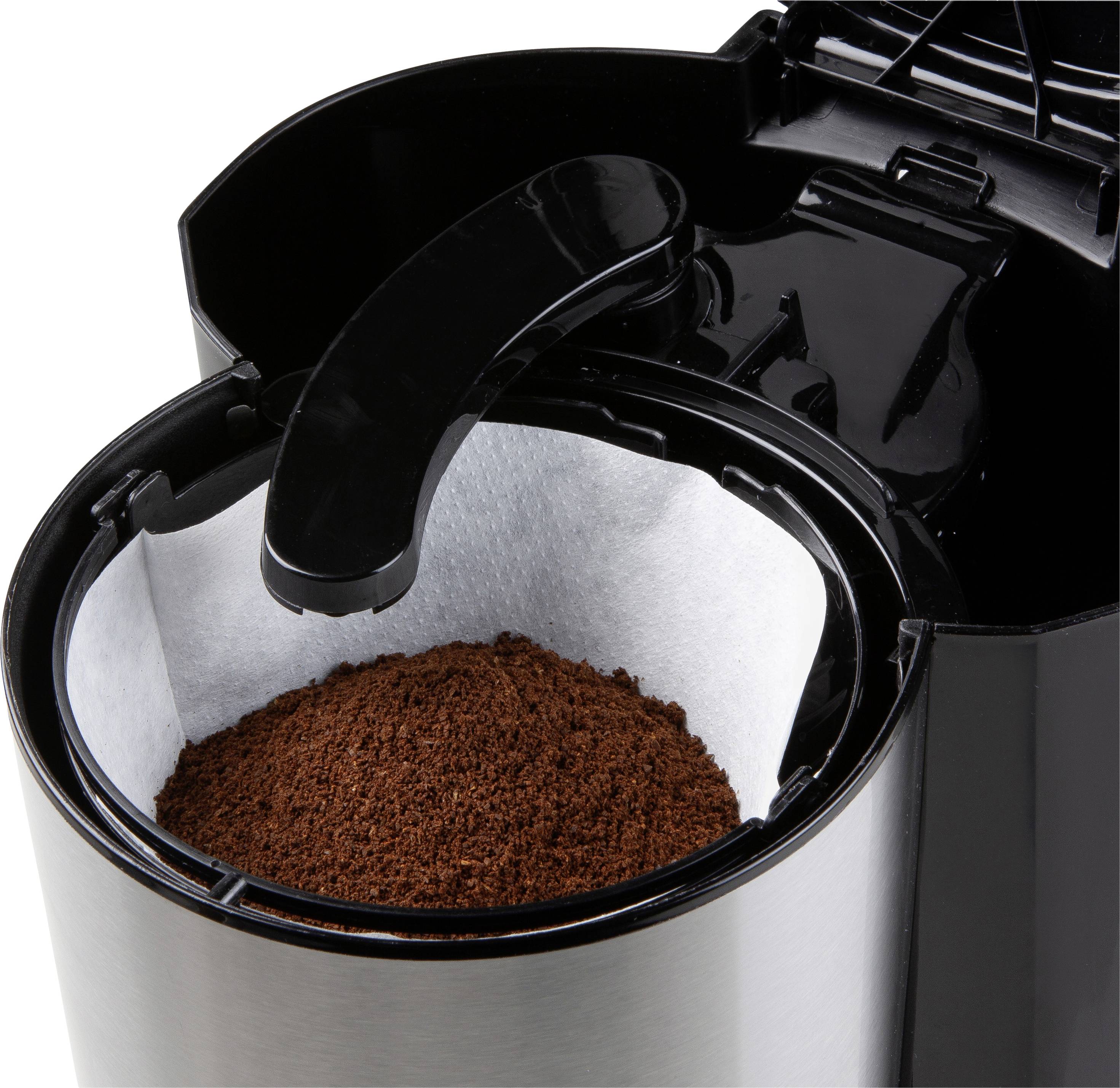 DOMO DO1065K Kaffeemaschine Schwarz, Edelstahl Fassungsvermögen Tassen=12 Display, Timerfunktion, Glaskanne