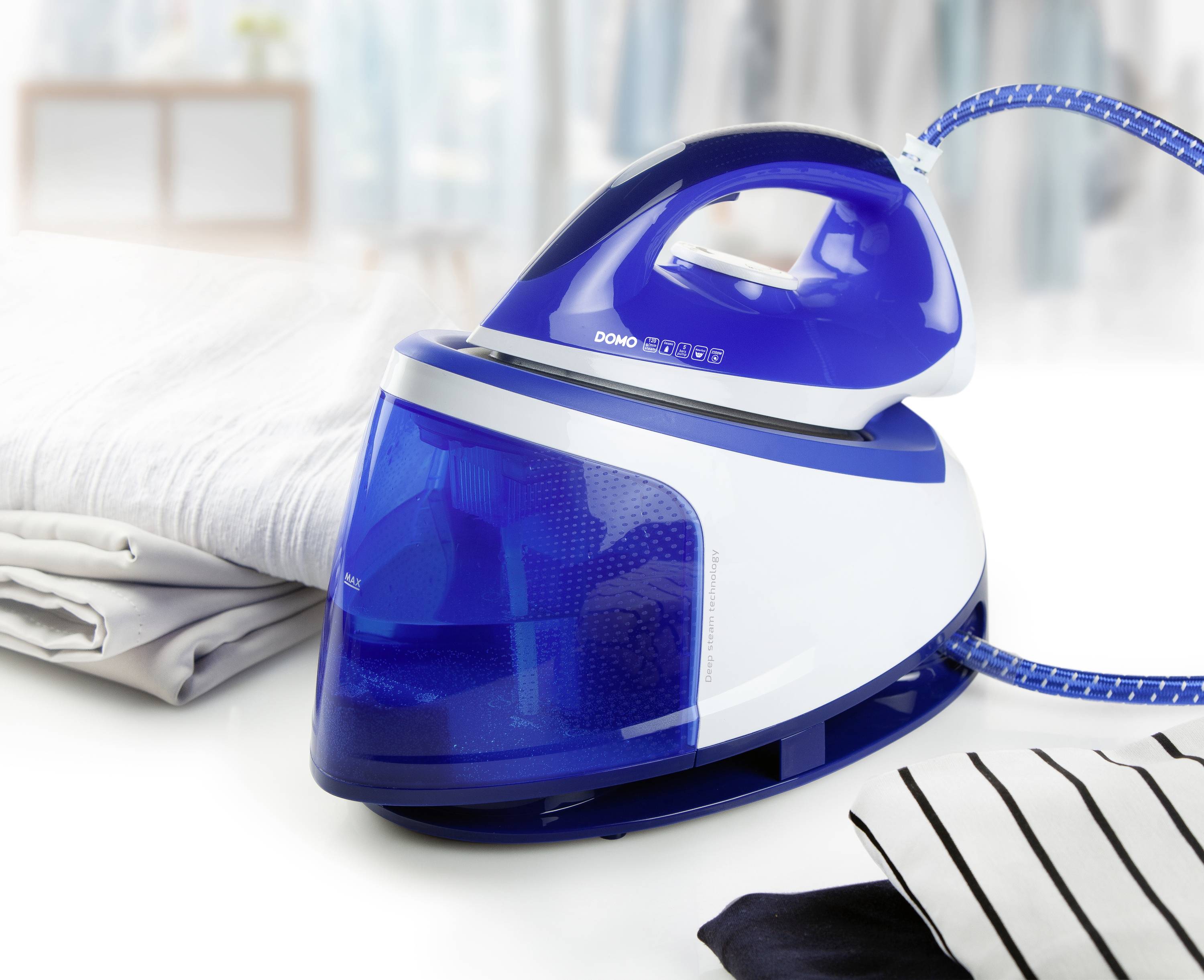DOMO DO1069S Dampfbügeleisen Blau-Weiß 2200W