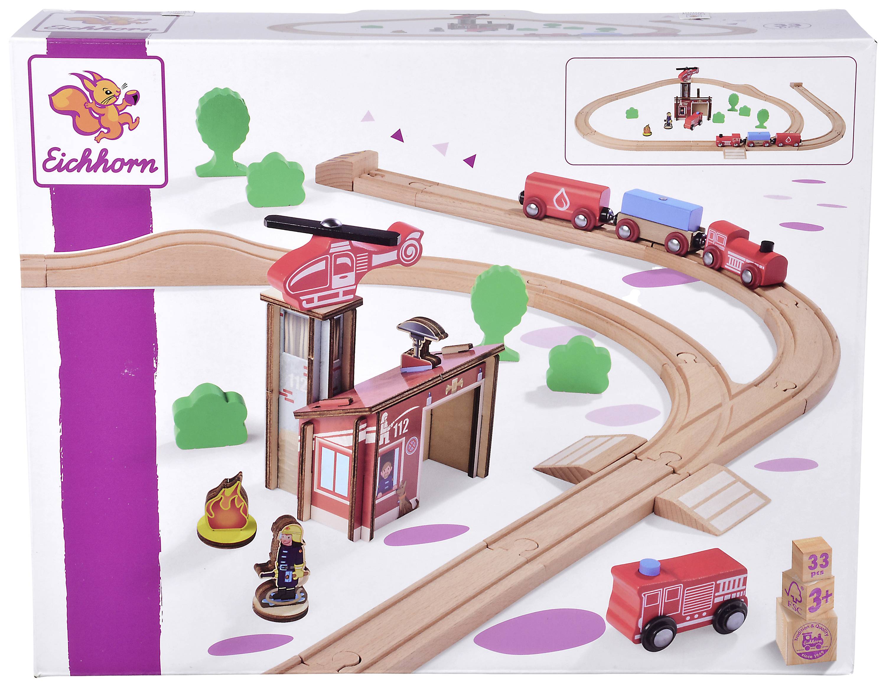 Eichhorn Bahn, Set Feuerwehr 33-tlg. 100006205