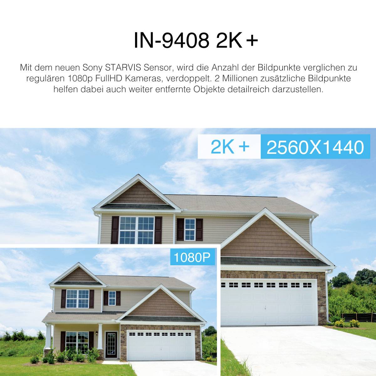 INSTAR IN-9408 2K+ LAN/WLAN schw. 101664 WLAN IP Überwachungskamera 2560 x 1440 Pixel