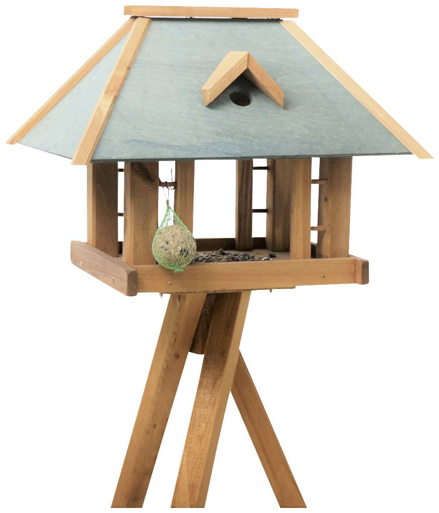 Siena Garden 268721 Vogelfutterhaus Grünfink mit Ständer 1St.