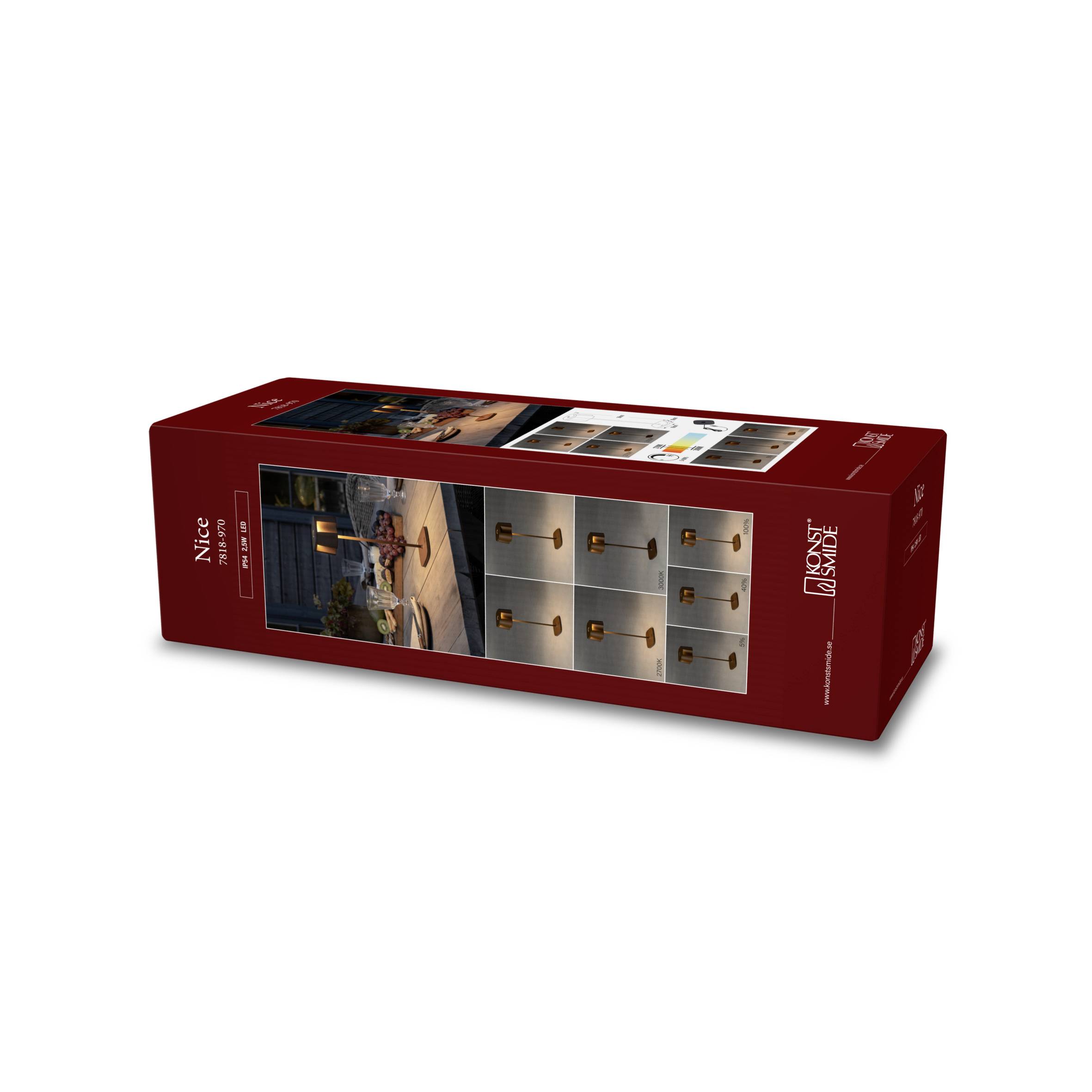 Konstsmide 7818-970 Nice Rost LED-Außentischlampe 2.5W Warmweiß Rost-Braun