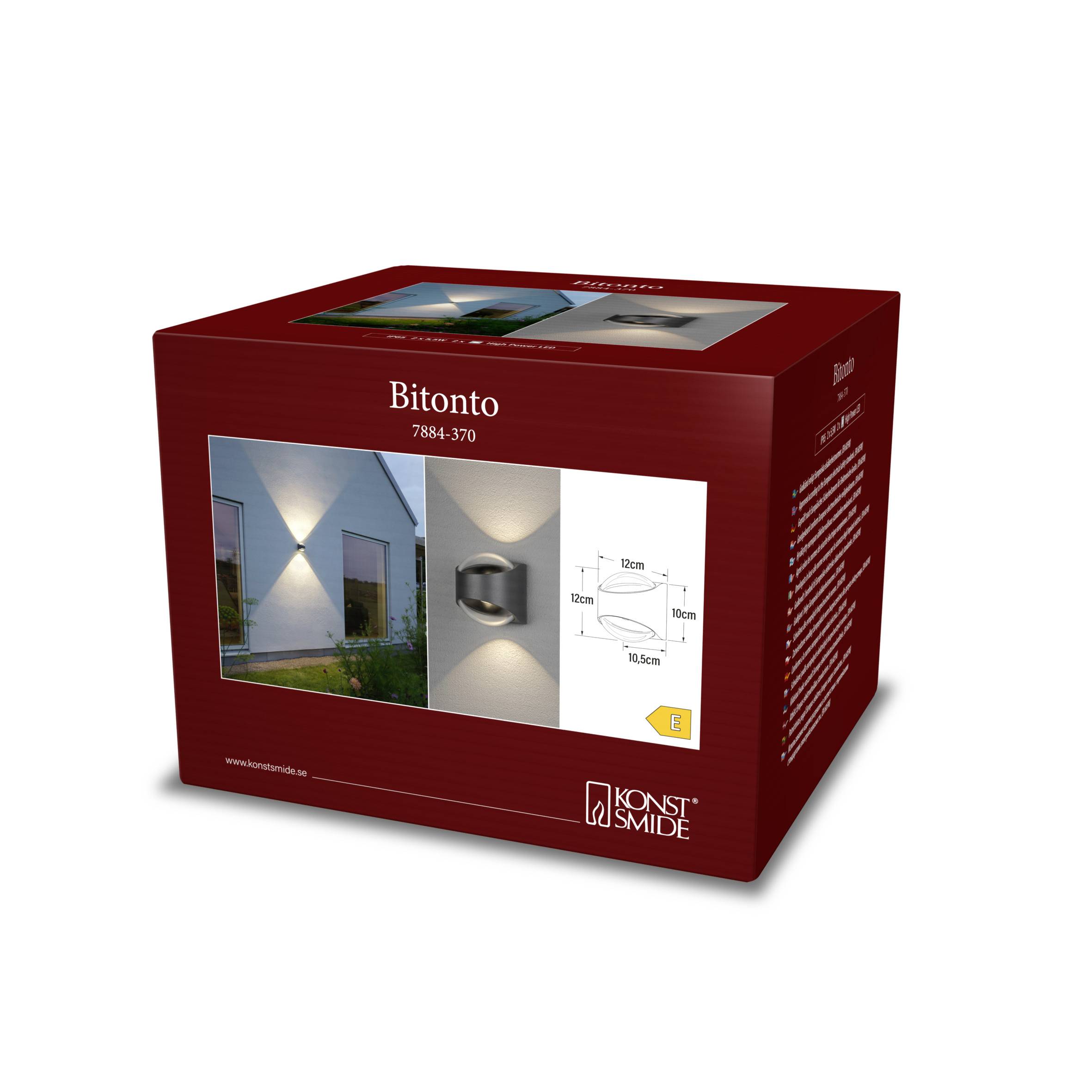 Konstsmide Bitonto anthrazit 7884-370 LED-Außenwandleuchte EEK: E (A - G) LED 11W Anthrazit