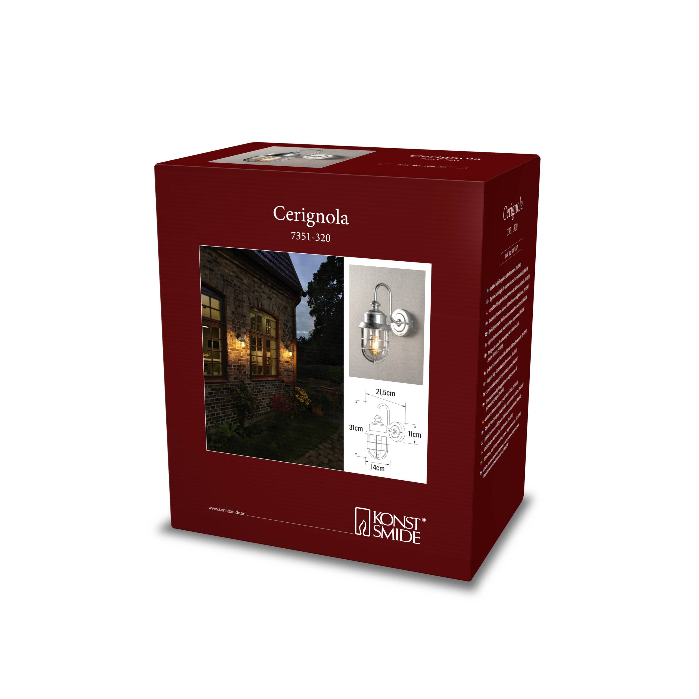 Konstsmide Cerignola galvanisiert 7351-320 Außenwandleuchte E27 Metall