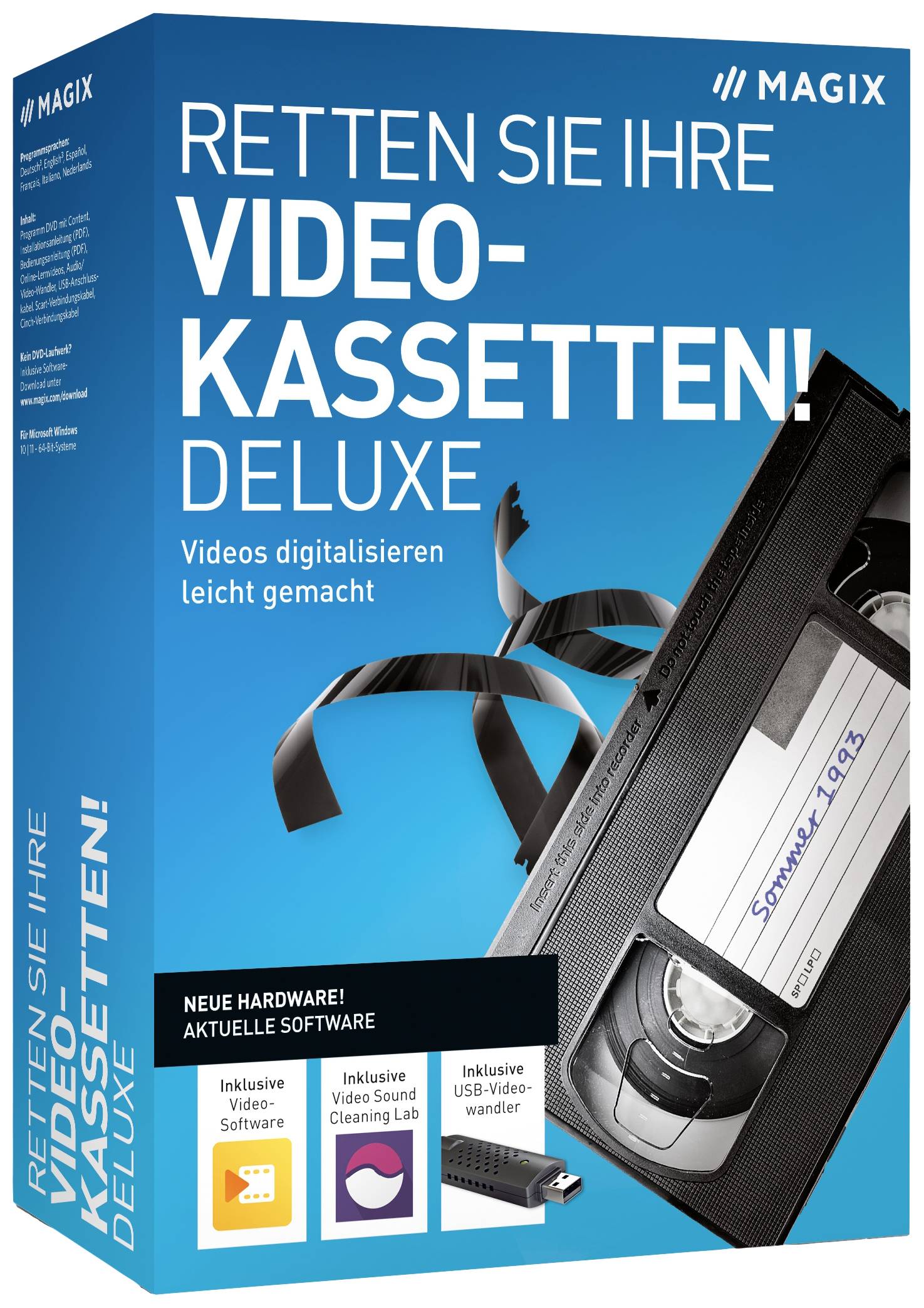Magix Retten Sie Ihre Videokassetten! Deluxe 2023 Vollversion, 1 Lizenz Windows Backup-Software