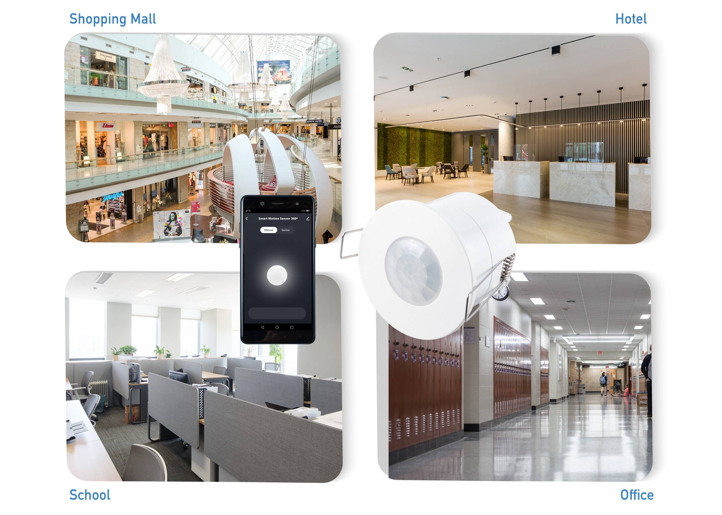 Sygonix SY-5251906 Decke, Einbau Decken-Bewegungsmelder 360° Relais Weiß IP65