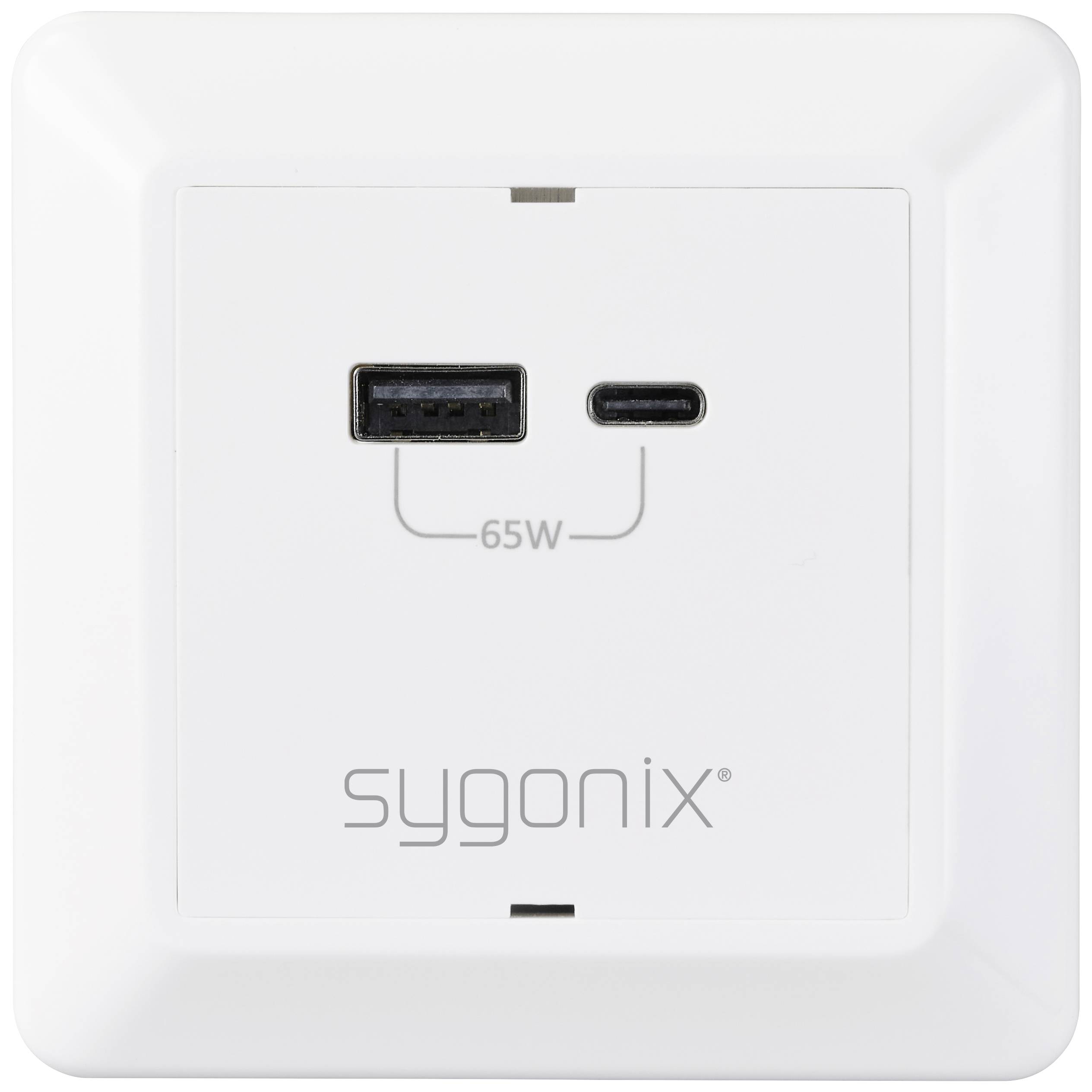 Sygonix SY-5251910 USB-Ladesteckdose Überspannungsschutz, mit USB-C®, mit USB-Ladeausgang Weiß