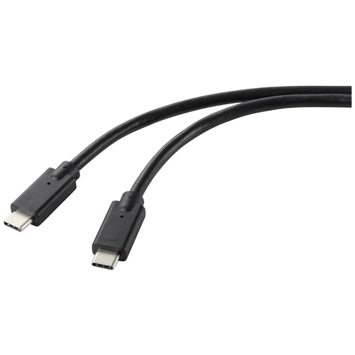 Renkforce USB-Ladekabel USB 2.0 USB-C® Stecker, USB-C® Stecker 2.00 m Schwarz TPE-Mantel RF-5251922
