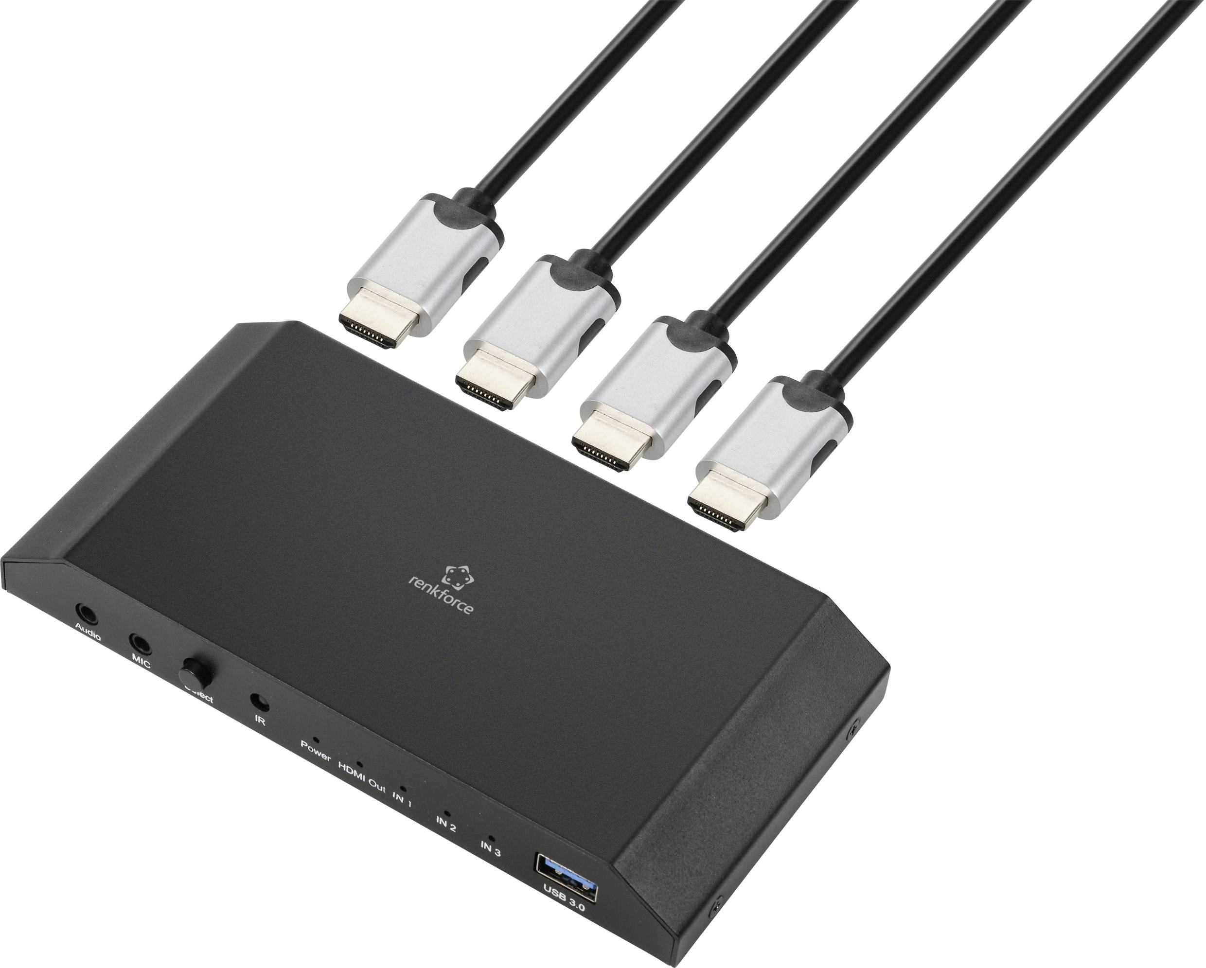 Renkforce RF-HVC-300 3 Port Video Capture System USB Full-HD-Auflösung, Livestream-Funktion