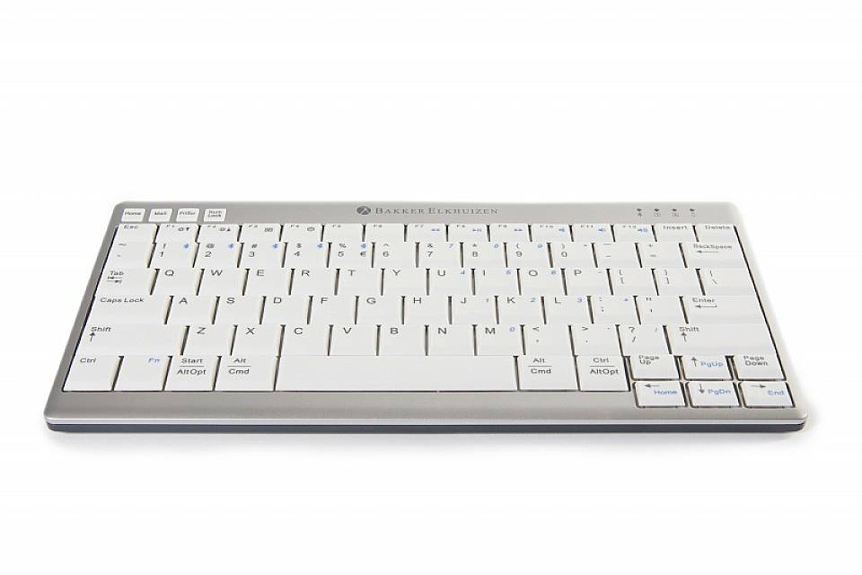 BakkerElkhuizen Ultraboard 950 Kabellos Tastatur US-Englisch, QWERTY Silber/Weiß Wiederaufladbar