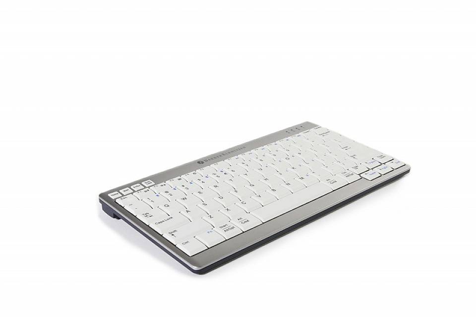 BakkerElkhuizen Ultraboard 950 Kabellos Tastatur US-Englisch, QWERTY Silber/Weiß Wiederaufladbar