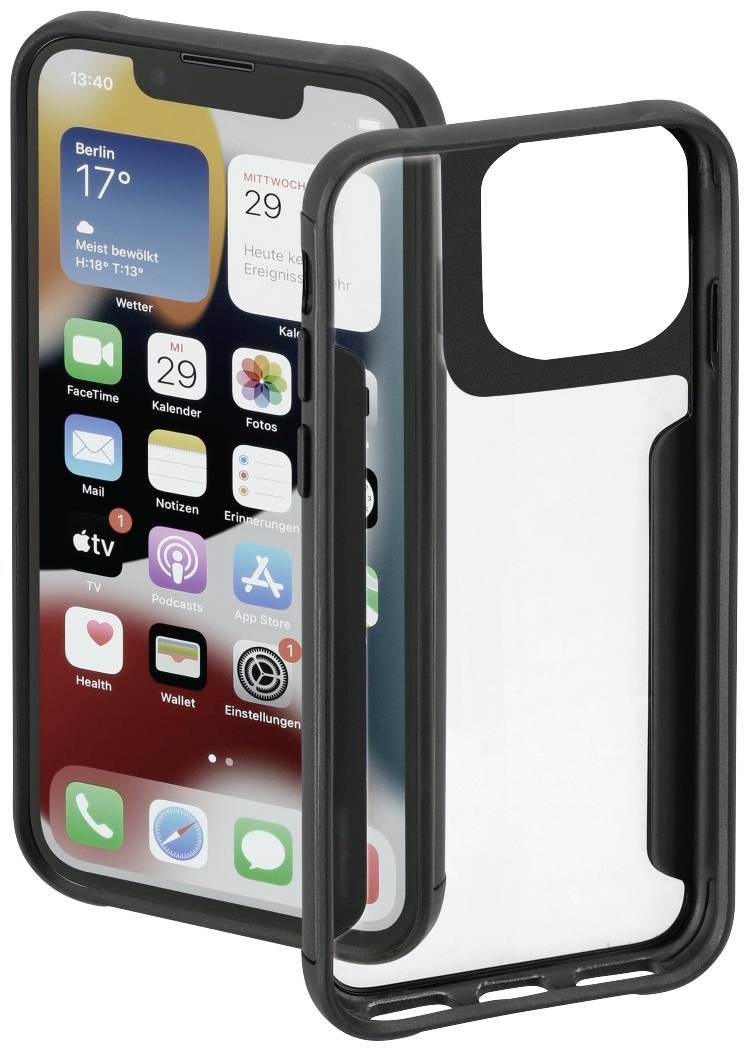 Hama Metallic Frame Cover Apple iPhone 14 Pro Transparent, Schwarz 00215524