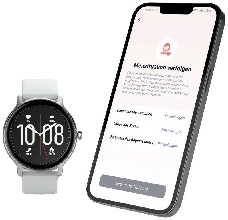 Hama Fit Watch 4910 Smartwatch Grau