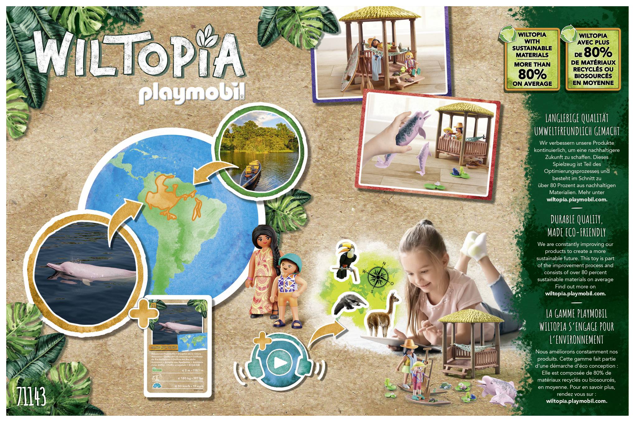 Playmobil® Wiltopia Paddeltour mit den Flussdelfinen 71143