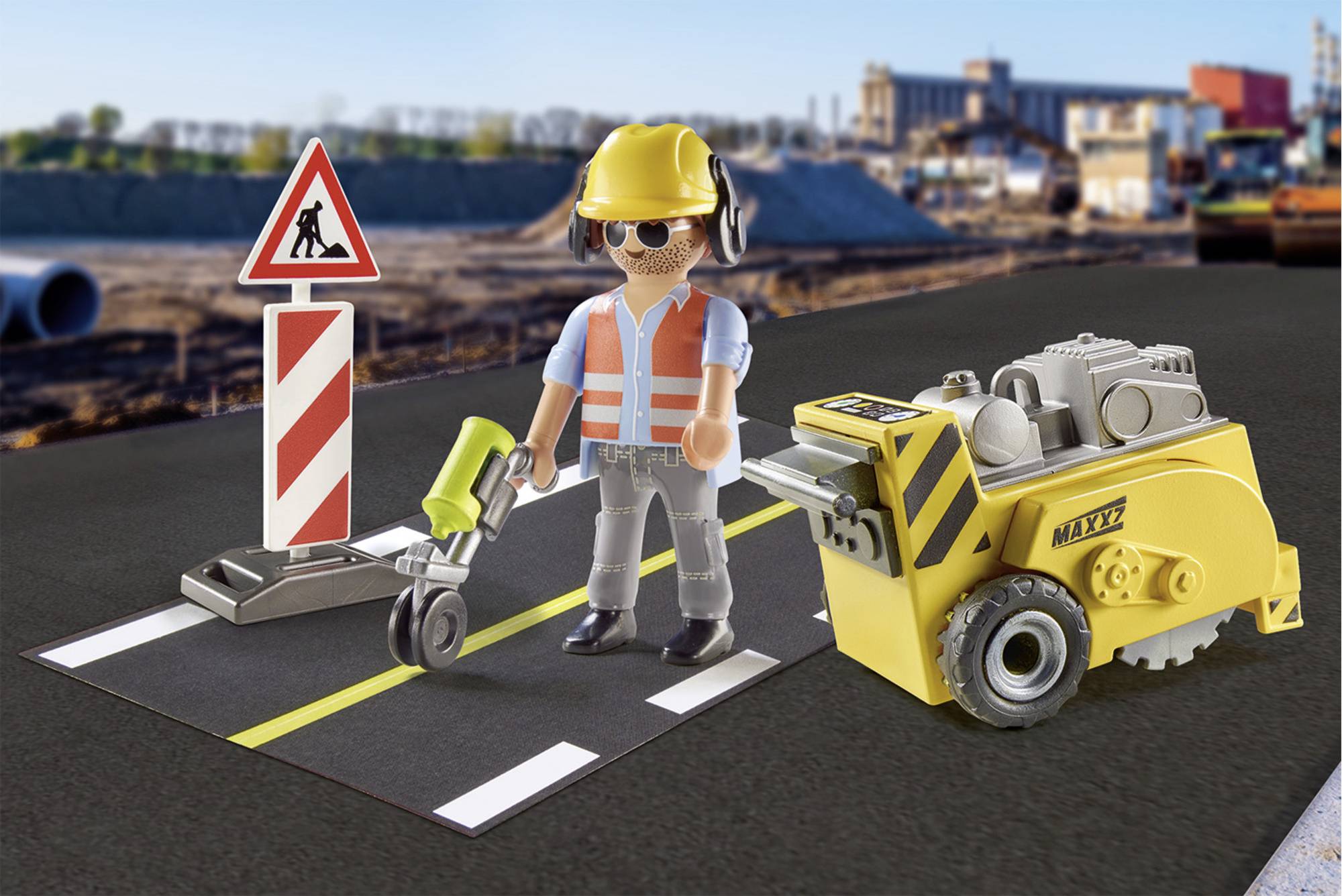 Playmobil® City Action Bauarbeiter mit Kantenfräser 71185