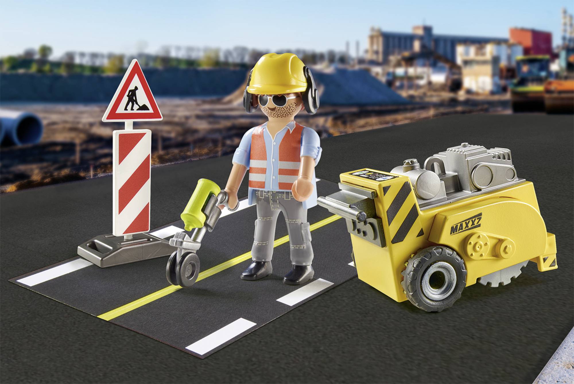 Playmobil® City Action Bauarbeiter mit Kantenfräser 71185