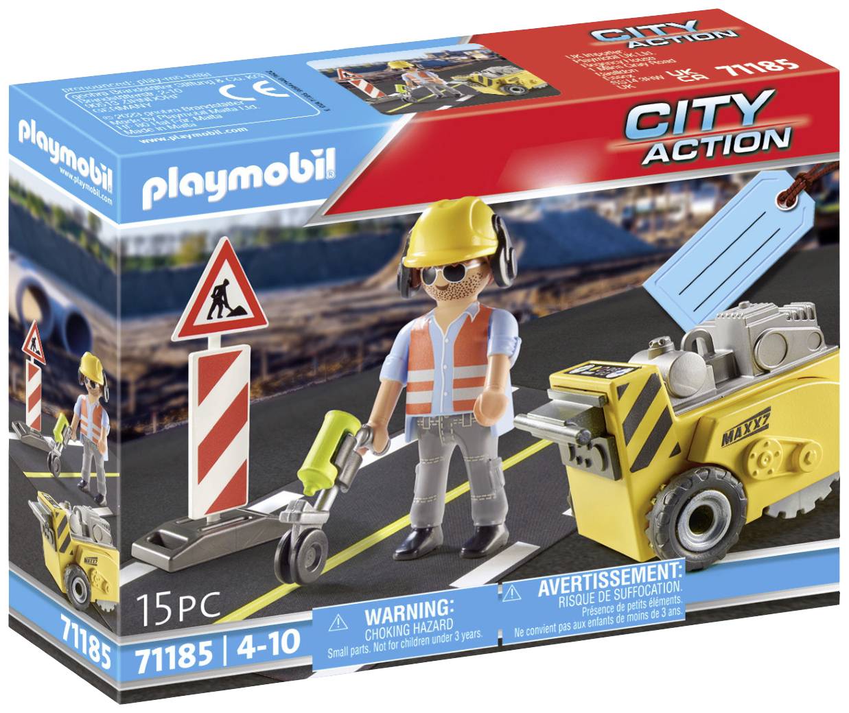 Playmobil® City Action Bauarbeiter mit Kantenfräser 71185