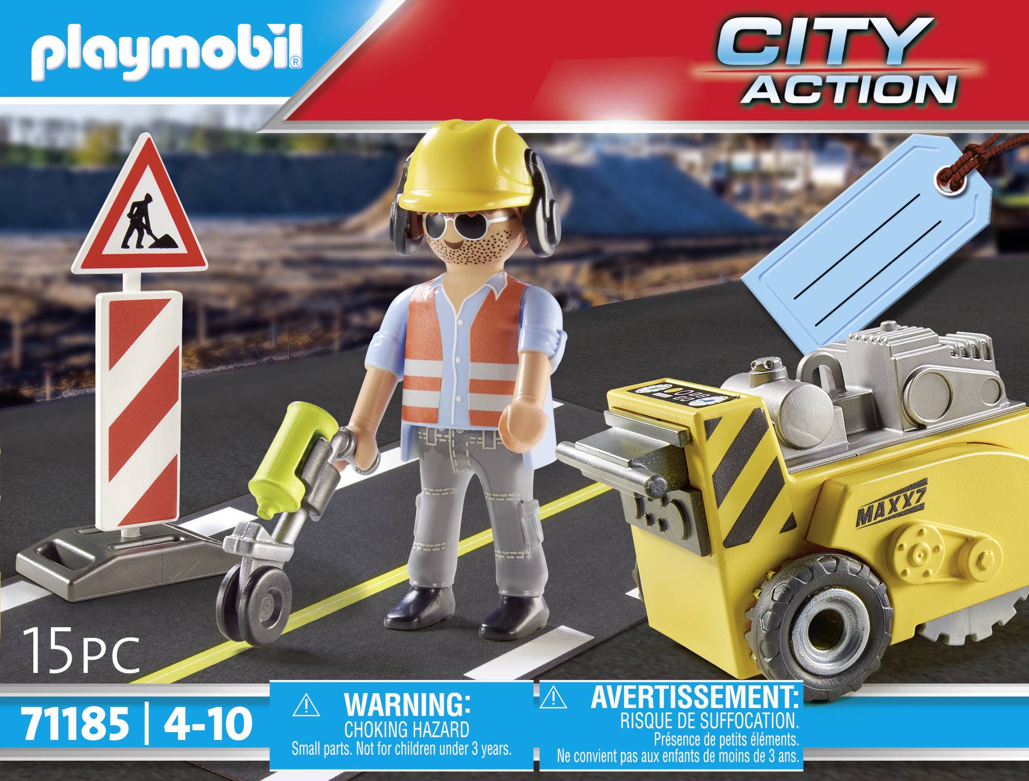Playmobil® City Action Bauarbeiter mit Kantenfräser 71185