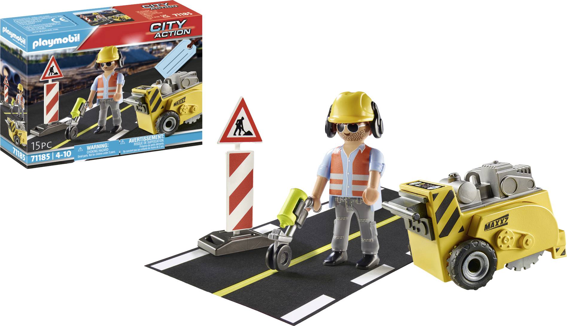 Playmobil® City Action Bauarbeiter mit Kantenfräser 71185