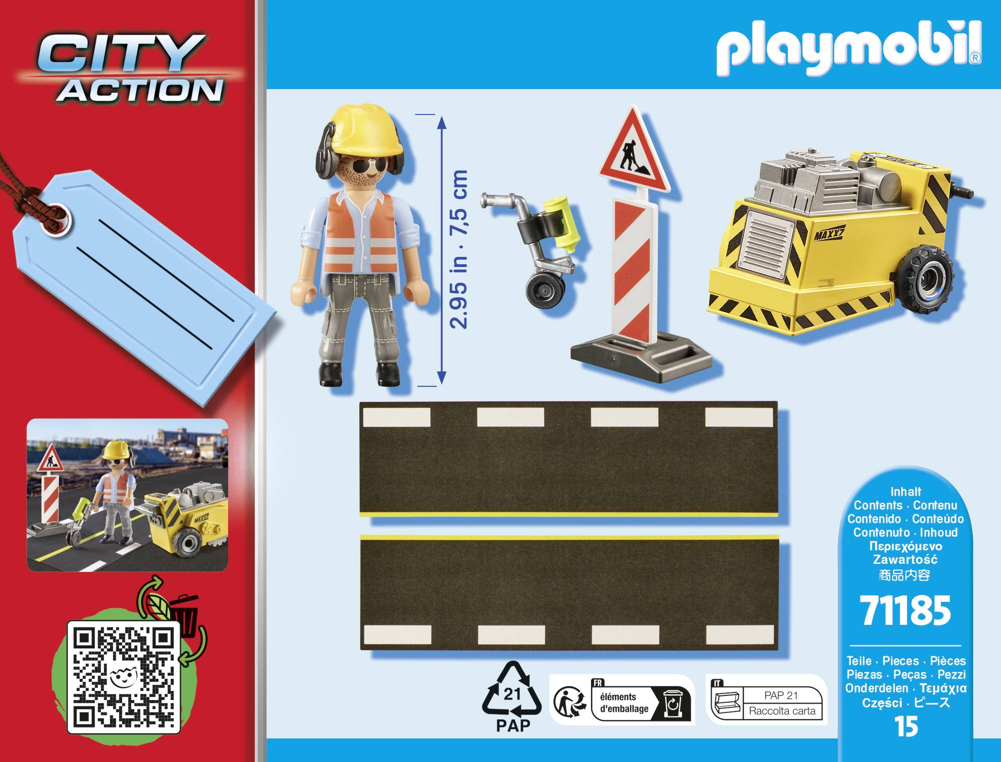 Playmobil® City Action Bauarbeiter mit Kantenfräser 71185